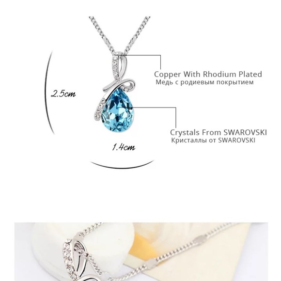 (Last 1) Red drop necklace made with crystal elements. - Picture 4 of 5